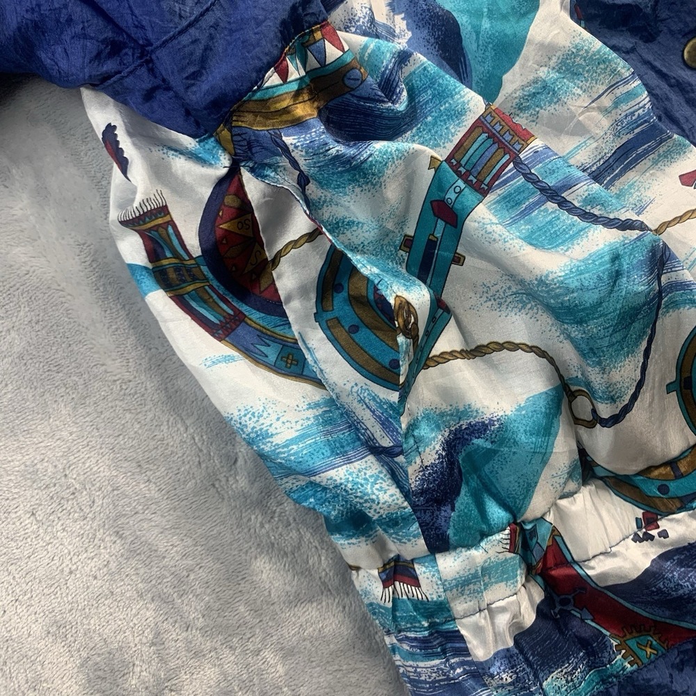 Vintage 90s Lavon Petites WindBreaker Womens Petite Small‎ Nautical Colorful - Picture 5 of 10